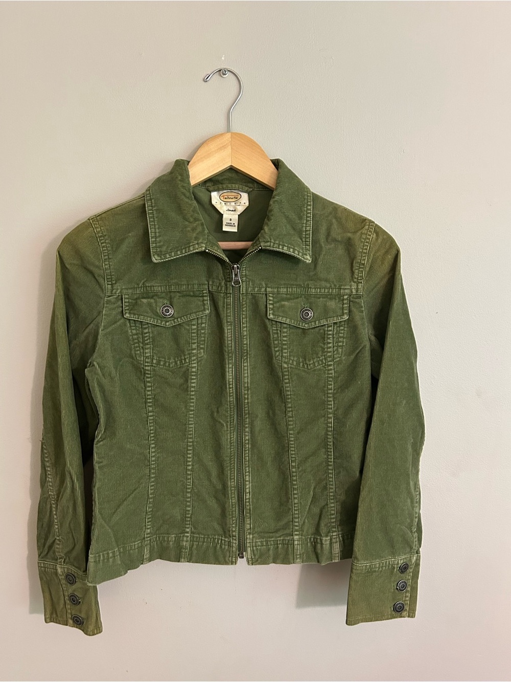 Talbots Olive Green Zip-Front Jacket